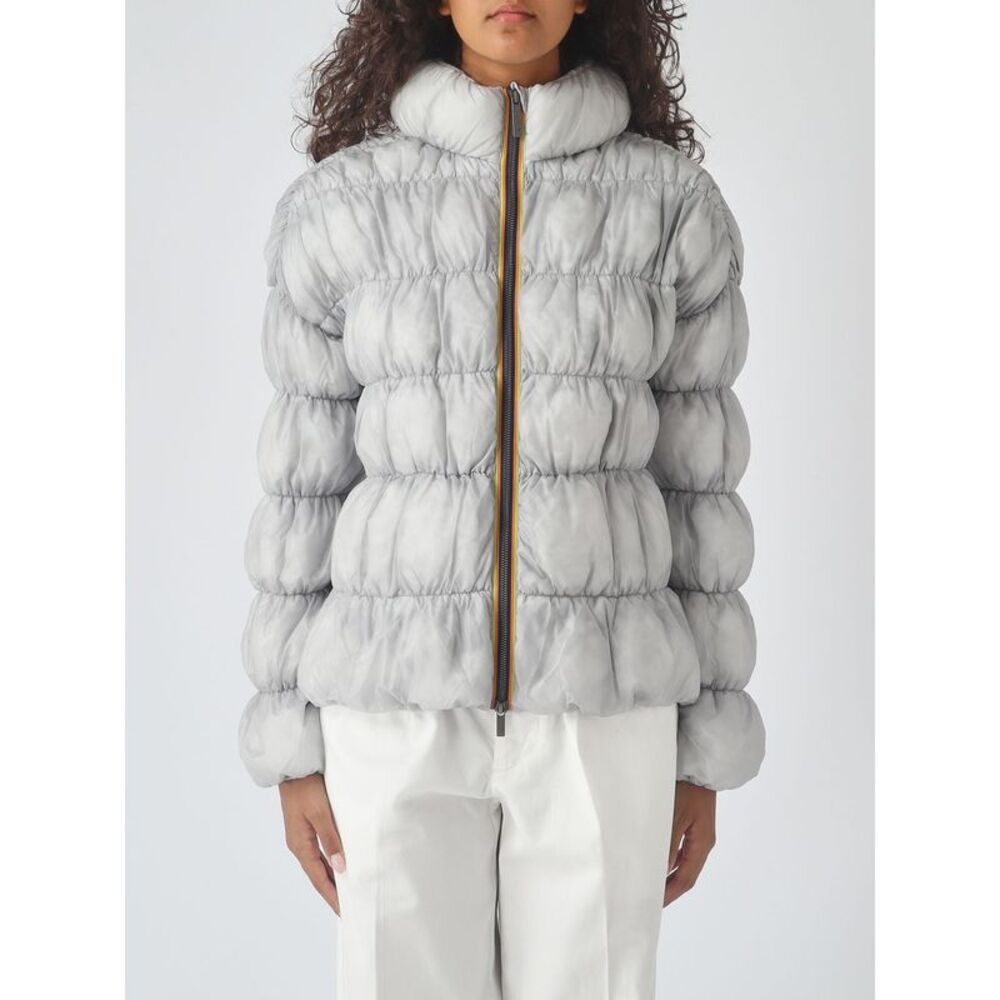 K-Way Women K-Way Frayn Short Waterproof Rayon Puffer Jacket With Funnel Neck